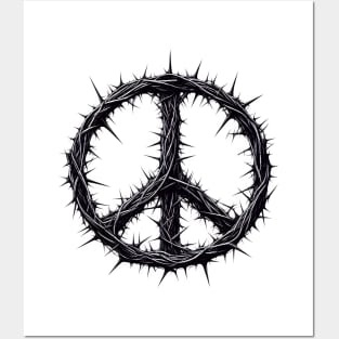 Creepy and Thorny Peace Symbol Posters and Art